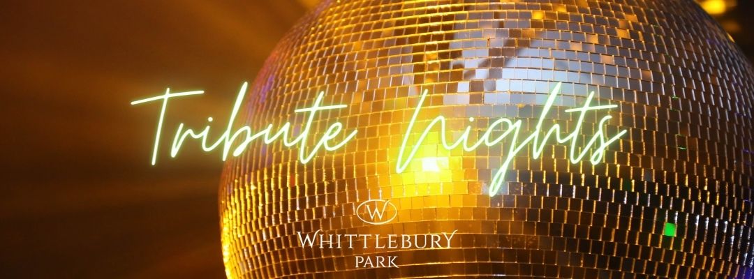 Image of a disco ball with the wording triubte & party nights 2024 Whittlebury Park over it